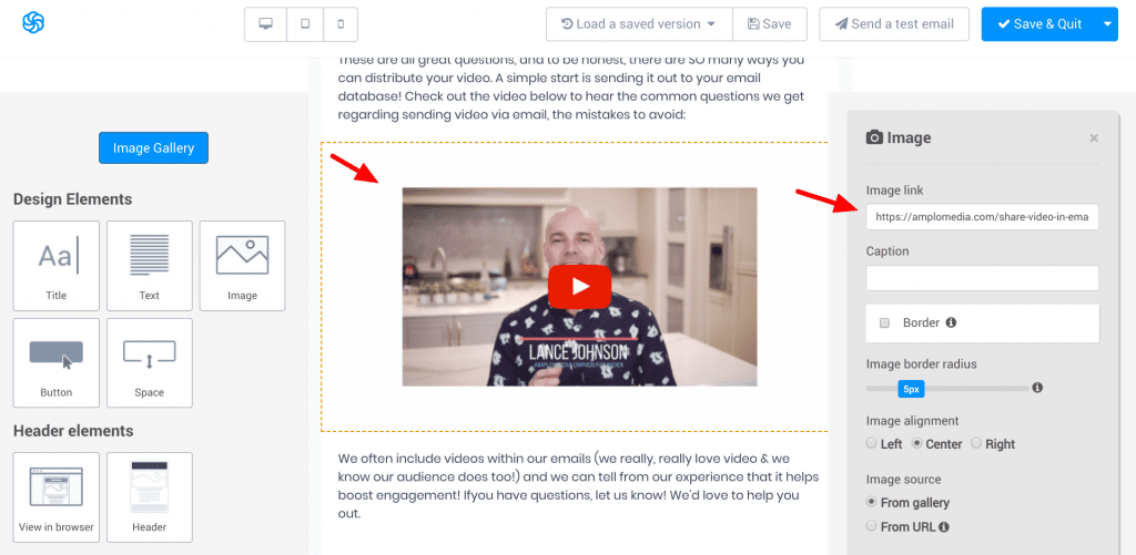 embed video thumbnail in marketing email
